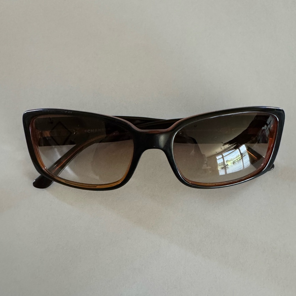 CHANEL Black and Brown Sunglasses